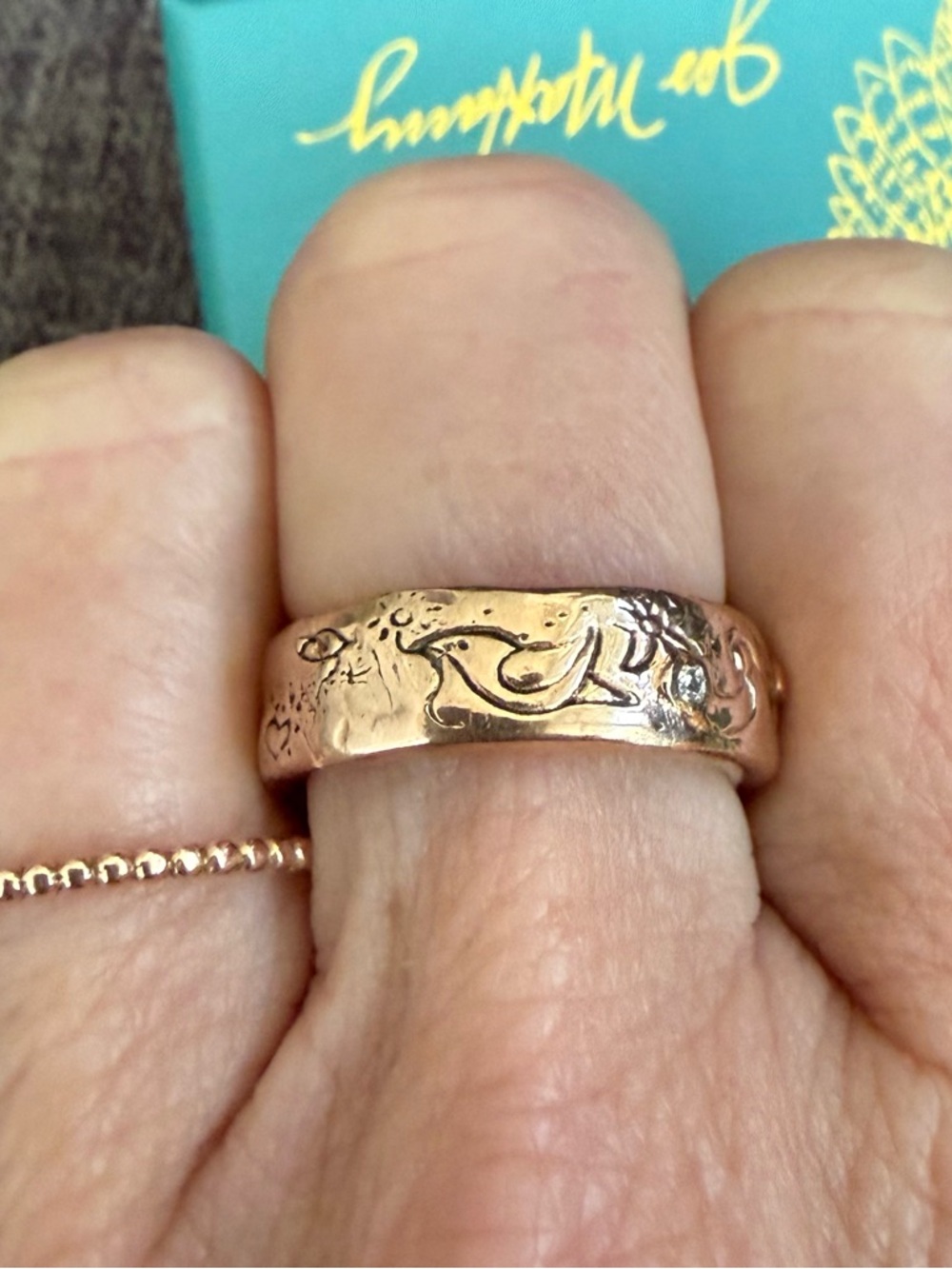 Jes Maharry 14 K Rose Gold and Diamonds “infinite love” ring GORGEOUS! - Picture 9 of 16